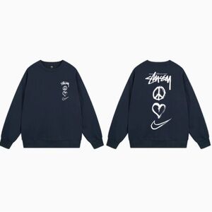 Stussy Men's Navy Graphic Long Sleeve Tee